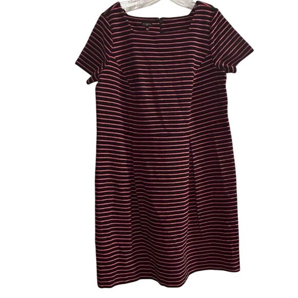 Talbots Women's Plus 14 A-Line Fit & Flare Stripe Dress Short Sleeve - Picture 6 of 16